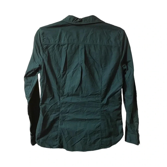 BURBERRY BRIT DARK TEAL BUTTON DOWN TOP - Picture 2 of 5